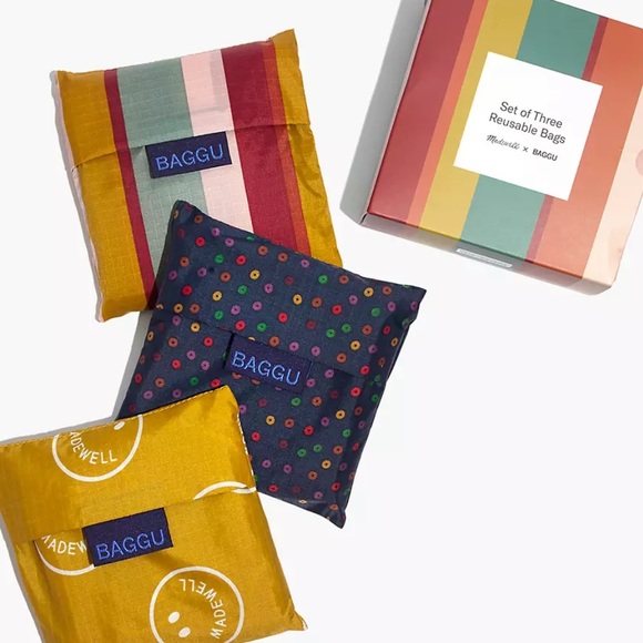 NWT MADEWELL x BAGGU Standard Size Reusable Bags - Limited Edition Patterns bvr - Picture 2 of 7
